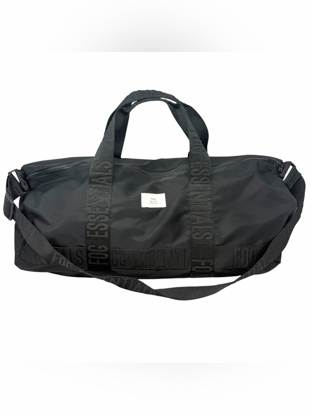 FOG Fear Of God Essentials Duffle Bag Black Nylon 24”x11”x11” Gym Travel Luggage